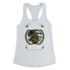 US Veteran Military Soldier with a rifle design Women's Racerback Tank