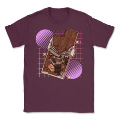 Chocolate Snack Kawaii Aesthetic Pop Art graphic Unisex T-Shirt - Maroon