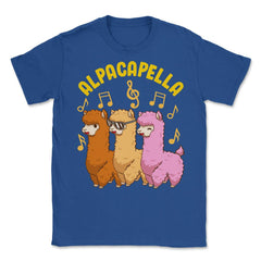 Alpacapella Funny Alpaca Pun Singing Llamas Acapella Meme design - Royal Blue