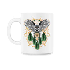 Owl Dreamcatcher Boho Mystical Hand-Drawn Design product - 11oz Mug - White