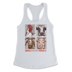 Animals Are Not Products Animal Rights Vegan print Women's Racerback