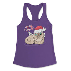 Merry Christmas Angel Cat Funny Humor T-Shirt Tee Gift Women's