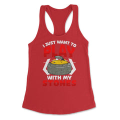 I Just Want to Play with My Stones Curling Sport Lovers graphic - Red