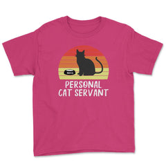 Funny Retro Vintage Cat Owner Humor Personal Cat Servant print Youth - Heliconia