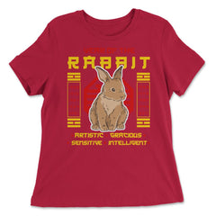 Chinese Year of Rabbit 2023 Chinese Aesthetic print - Women's Relaxed Tee - Red