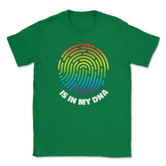 Is In My DNA Rainbow Flag Gay Pride Fingerprint Design product Unisex - Green
