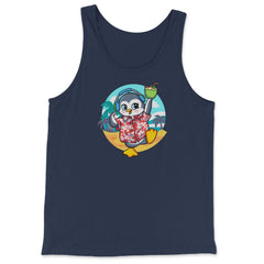 Tropical Penguin Funny & Cute Penguin on the Beach product - Tank Top - Navy
