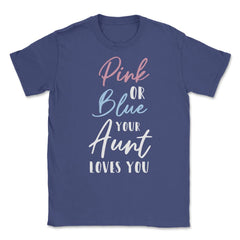 Funny Pink Or Blue Aunt Loves You Nephew Niece Gender Reveal design - Purple