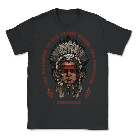 Chieftain Peacock Feathers Motivational Native Americans print - Unisex T-Shirt - Black