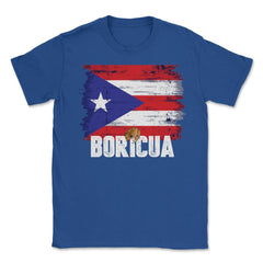 Puerto Rico Flag Boricua Theme Coqui Grunge Gift print Unisex T-Shirt - Royal Blue