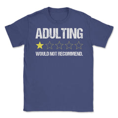 Funny Adulting One Star Would Not Recommend Sarcastic print Unisex - Purple