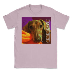 Dachshund dog print Weiner Dog product Gifts Tees Unisex T-Shirt - Light Pink