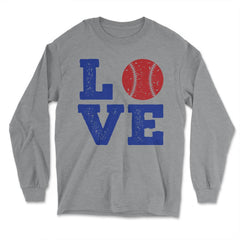Funny Baseball Lover Love Coach Pitcher Batter Catcher Fan product - Long Sleeve T-Shirt - Grey Heather