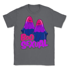 Boo Sexual Bisexual Ghost Pair Pun for Halloween print Unisex T-Shirt - Smoke Grey