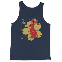 Chinese New Year of the Rabbit 2023 Symbol & Flowers product - Tank Top - Navy