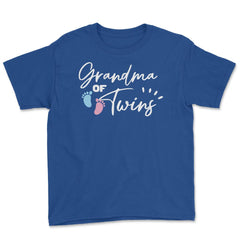 Funny Grandma Of Twins Proud Grandmother Of Grandkids product Youth - Royal Blue