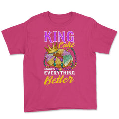 Mardi Gras King Cake Makes Everything Better Funny product Youth Tee - Heliconia