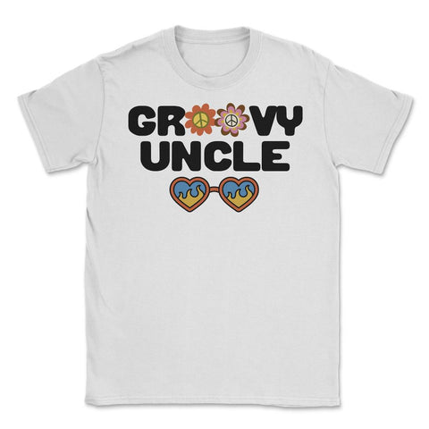 Funny Groovy Uncle 70's 1970's Vintage Retro Nostalgia product Unisex - White