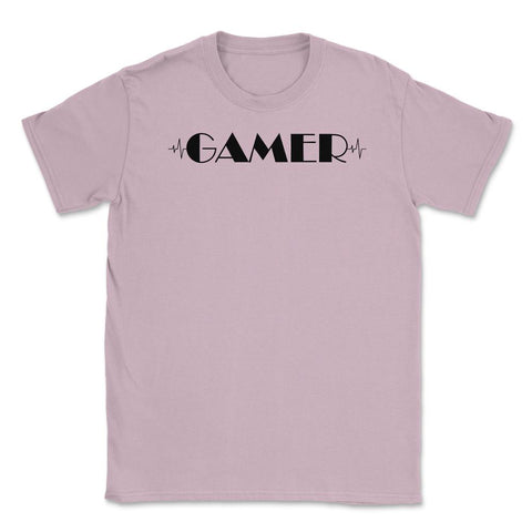 Funny Gamer ECG Heartbeat Gaming Video Game Lover graphic Unisex - Light Pink