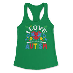 Autism Awareness I Love Someone with Autism design Women's Racerback - Kelly Green