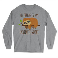 Sleeping is My Favorite Sport Hilarious Kawaii Sloth product - Long Sleeve T-Shirt - Grey Heather
