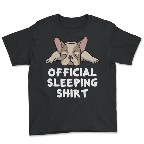 Funny Frenchie Dog Lover French Bulldog Official Sleeping graphic - Black