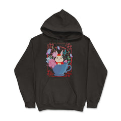 Chinese New Year Rabbit 2023 Rabbit in a Teacup Chinese print - Hoodie - Black