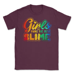 Girls make the Best Slime Awesome Slime Girl Design Gift graphic - Maroon
