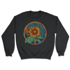 Stained Glass Art Sunflower Colorful Glasswork Design design - Unisex Sweatshirt - Black