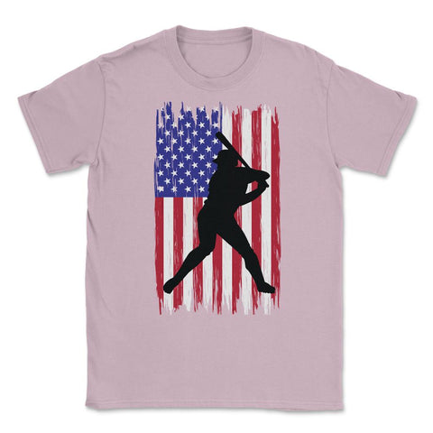 Baseball Pitcher Player American Flag USA Distressed Vintage design - Light Pink