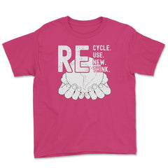 Recycle Reuse Renew Rethink Earth Day Environmental product Youth Tee - Heliconia