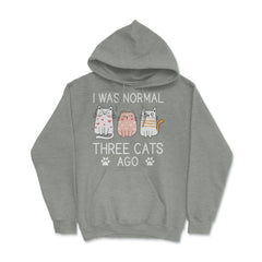 Funny I Was Normal Three Cats Ago Pet Owner Humor Cat Lover graphic - Grey Heather