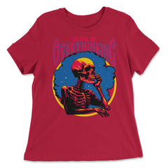 Gothic Death by Overthinking Funny Skeleton Thinking design - Women's Relaxed Tee - Red