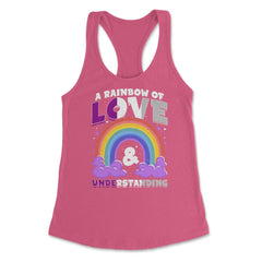 Asexual A Rainbow of Love & Understanding design Women's Racerback - Hot Pink
