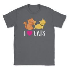 Funny I Love Cats Heart Cat Lover Pet Owner Cute Kitten product - Smoke Grey