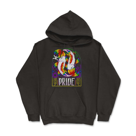 Gay Zodiac LGBTQ Zodiac Sign Pisces Rainbow Pride print Hoodie - Black