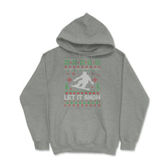 Let It Snow Snowboarding Ugly Christmas graphic Style design Hoodie - Grey Heather