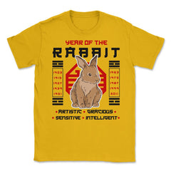 Chinese Year of Rabbit 2023 Chinese Aesthetic graphic Unisex T-Shirt - Gold