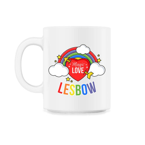 Lesbow Rainbow Heart Gay Pride Month t-shirt Shirt Tee Gift 11oz Mug