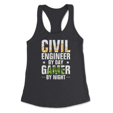 Funny Civil Engineer By Day Gamer By Night Engineering print Women's