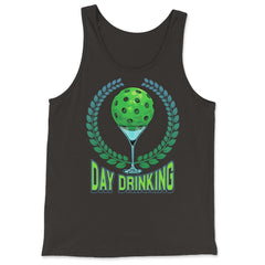 Pickleball Day Drinking Funny graphic - Tank Top - Black