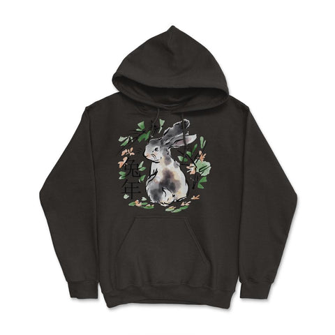 Chinese New Year of the Rabbit Cottage core Bunny product Hoodie - Black