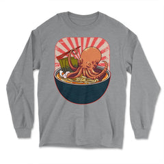 Ramen Octopus for Fans of Japanese Cuisine and Culture product - Long Sleeve T-Shirt - Grey Heather