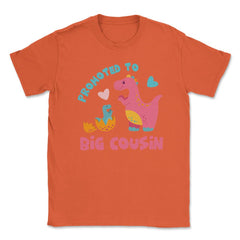 Funny Promoted To Big Cousin Cute Dinosaurs Family print Unisex - Orange