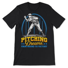 Pitchers Pitching Dreams from Mound to Victory graphic - Premium Unisex T-Shirt - Black