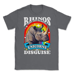 Rhinos They are Secretly Unicorns in Disguise Rhinoceros product - Smoke Grey