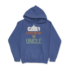 Funny Leveling Up To Uncle Gamer Vintage Retro Gaming print Hoodie - Royal Blue