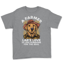 Labrador Farmer Lab’s Dog in Farmer Outfit Labrador design Youth Tee - Grey Heather