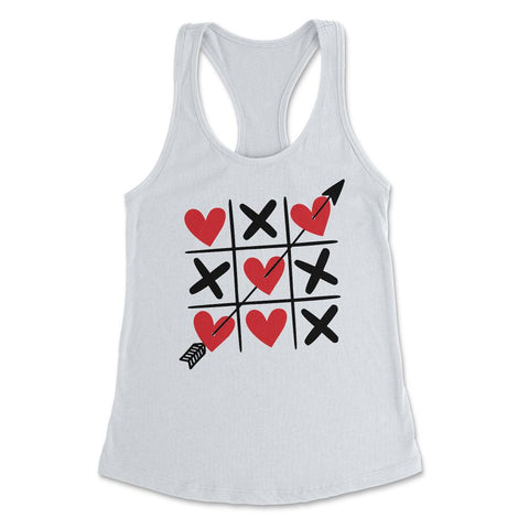 Tic Tac Toe Valentine's Day XOXO Hearts & Crosses design Women's - White
