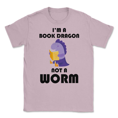 Funny Book Lover Reading Humor I'm A Book Dragon Not A Worm product - Light Pink